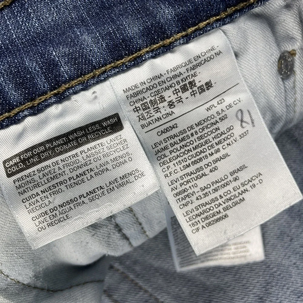 Levi's Jeans Mens 33x34 Blue 511 Slim Fit Medium Wash Denim Casual Pants